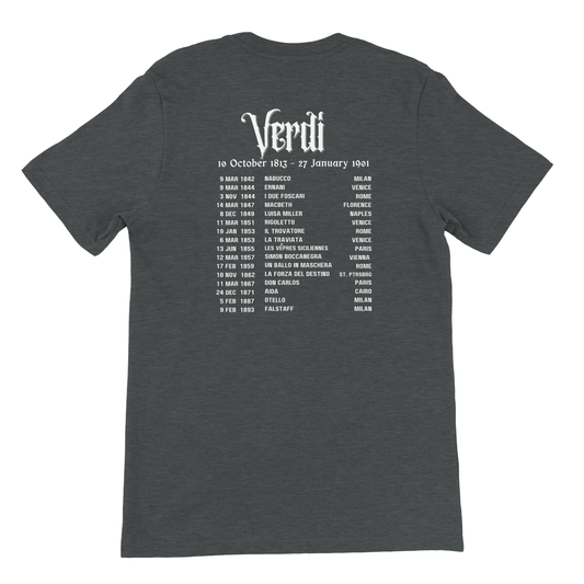 Verdi opera premiers t-shirt - back detail