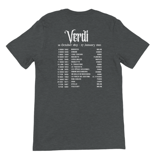 Verdi opera premiers t-shirt - back detail