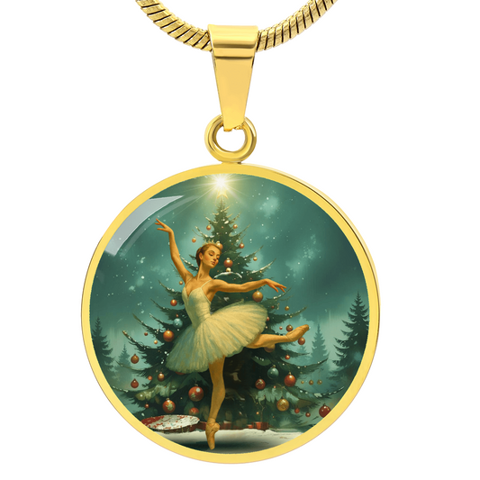 Gold finish Prima Ballerina Nutcracker Necklace - detail