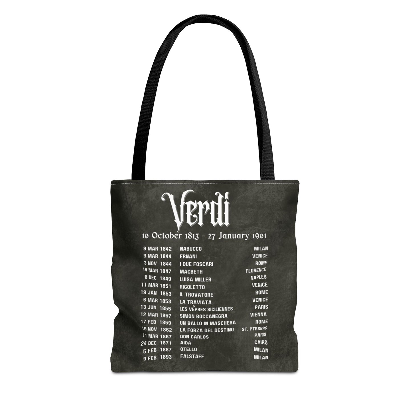 Verdi Opera Premiers Tote Bag