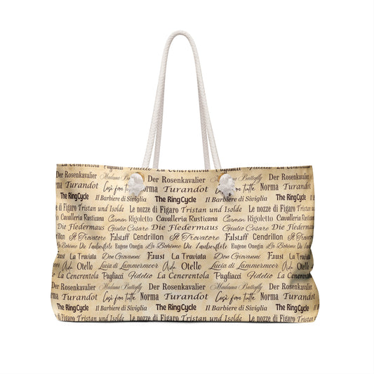Opera Titles Weekender Bag