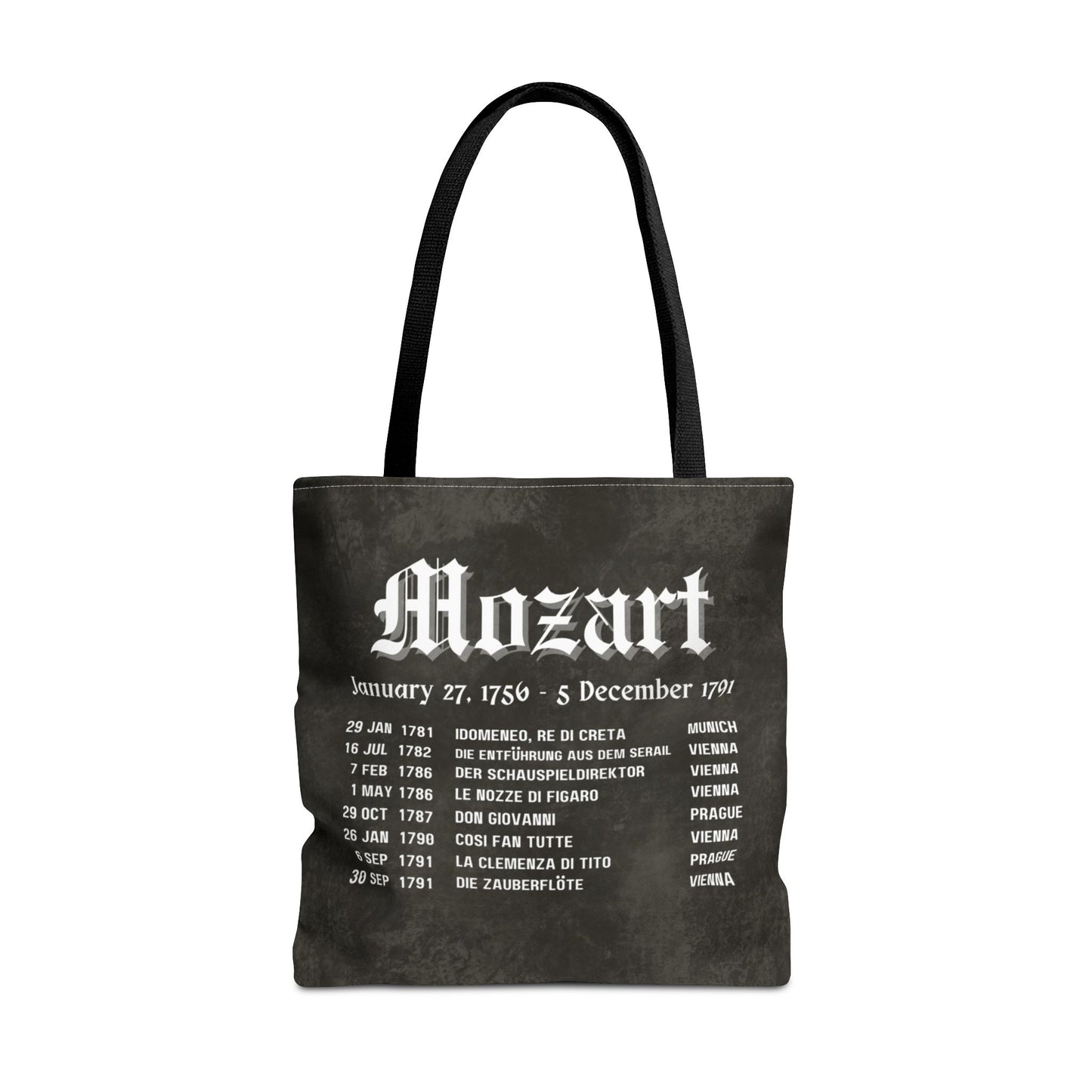 Mozart Opera Premiers Tote Bag