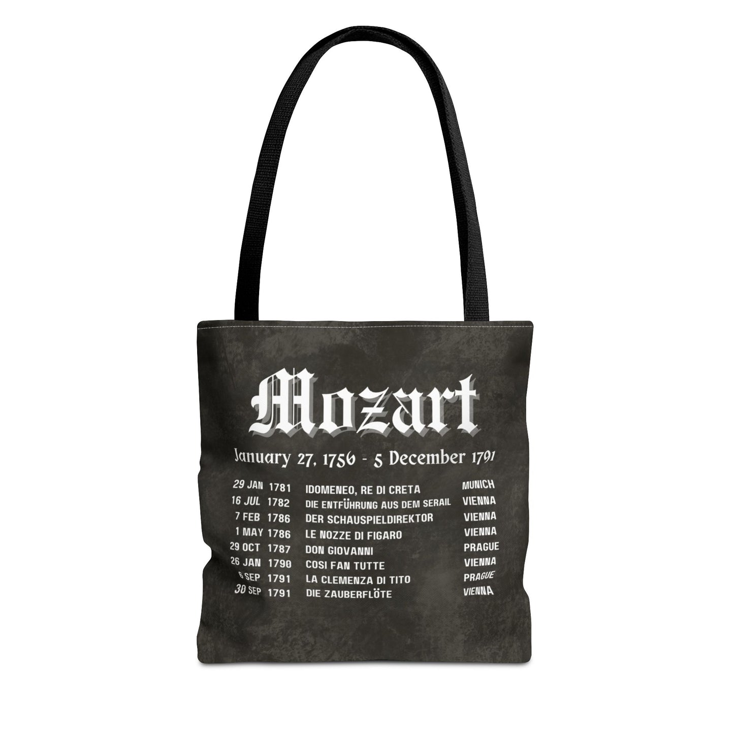 Mozart Opera Premiers Tote Bag