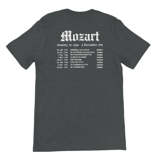 Mozart opera premiers t-shirt - back detail