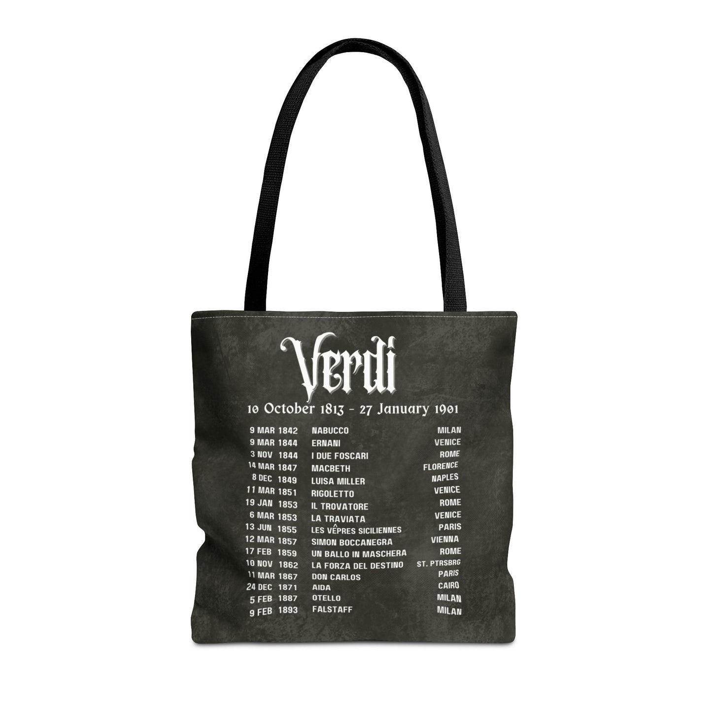 Verdi Opera Premiers Tote Bag