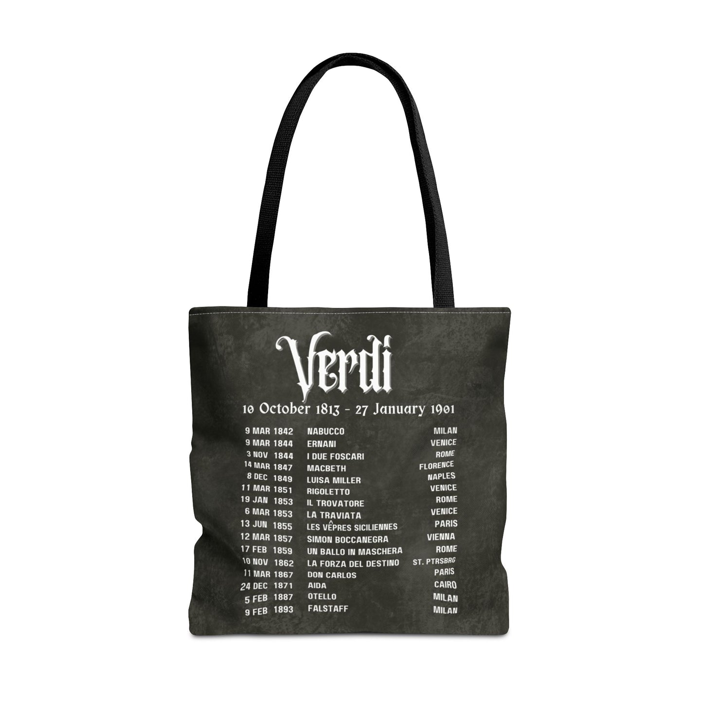 Verdi Opera Premiers Tote Bag