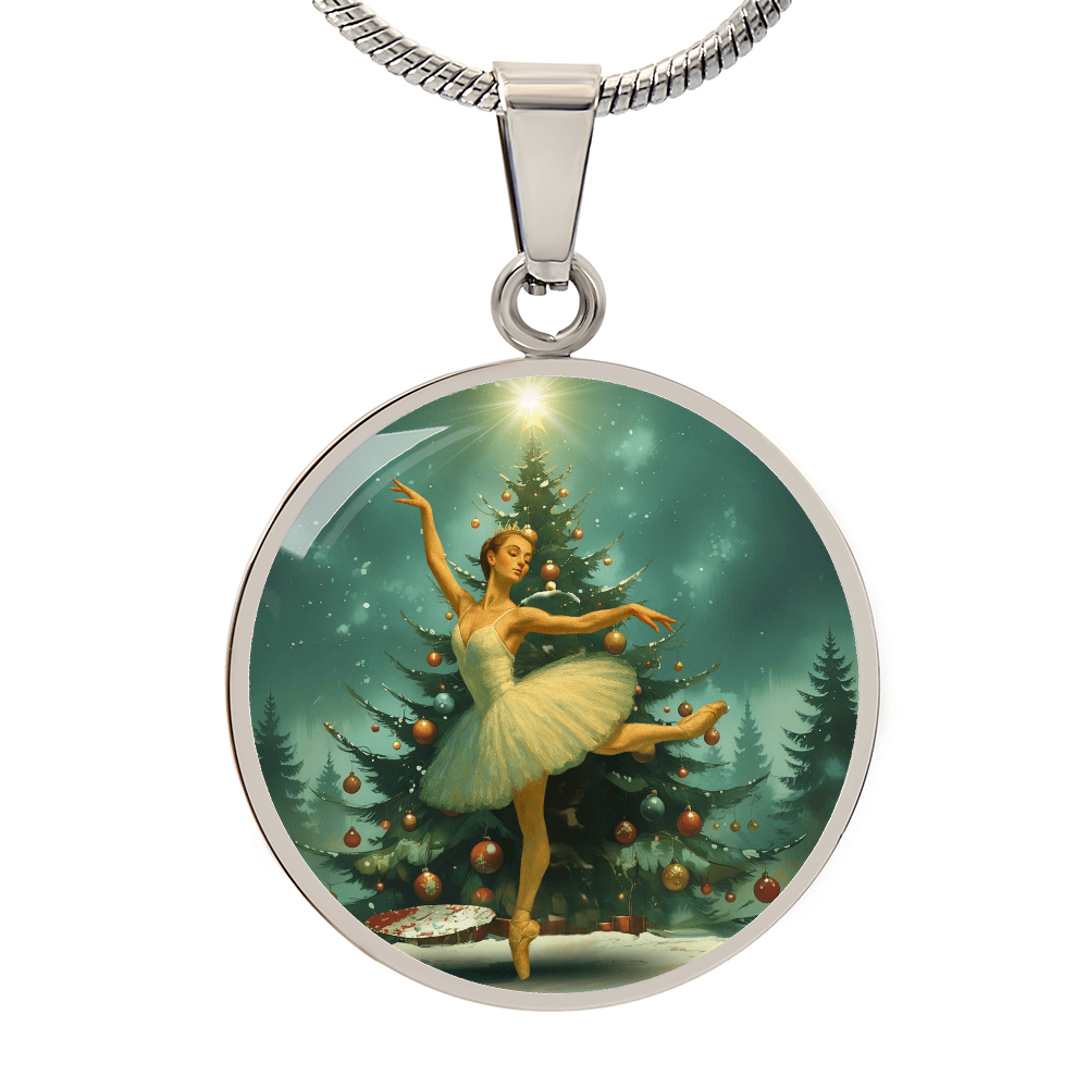 Silver finish Prima Ballerina Nutcracker Necklace - detail