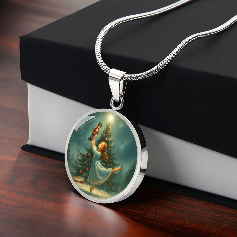 Silver finish Clara Necklace with box