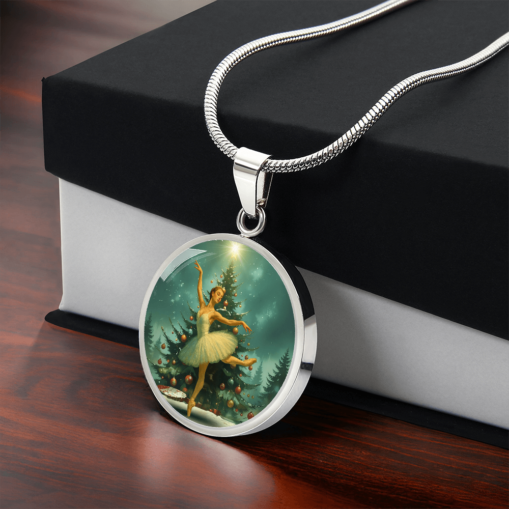 Silver finish Prima Ballerina Nutcracker Necklace - with box.