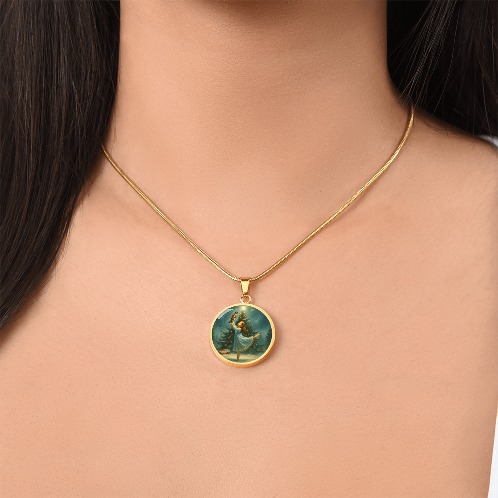 Gold finish Clara Necklace  on model