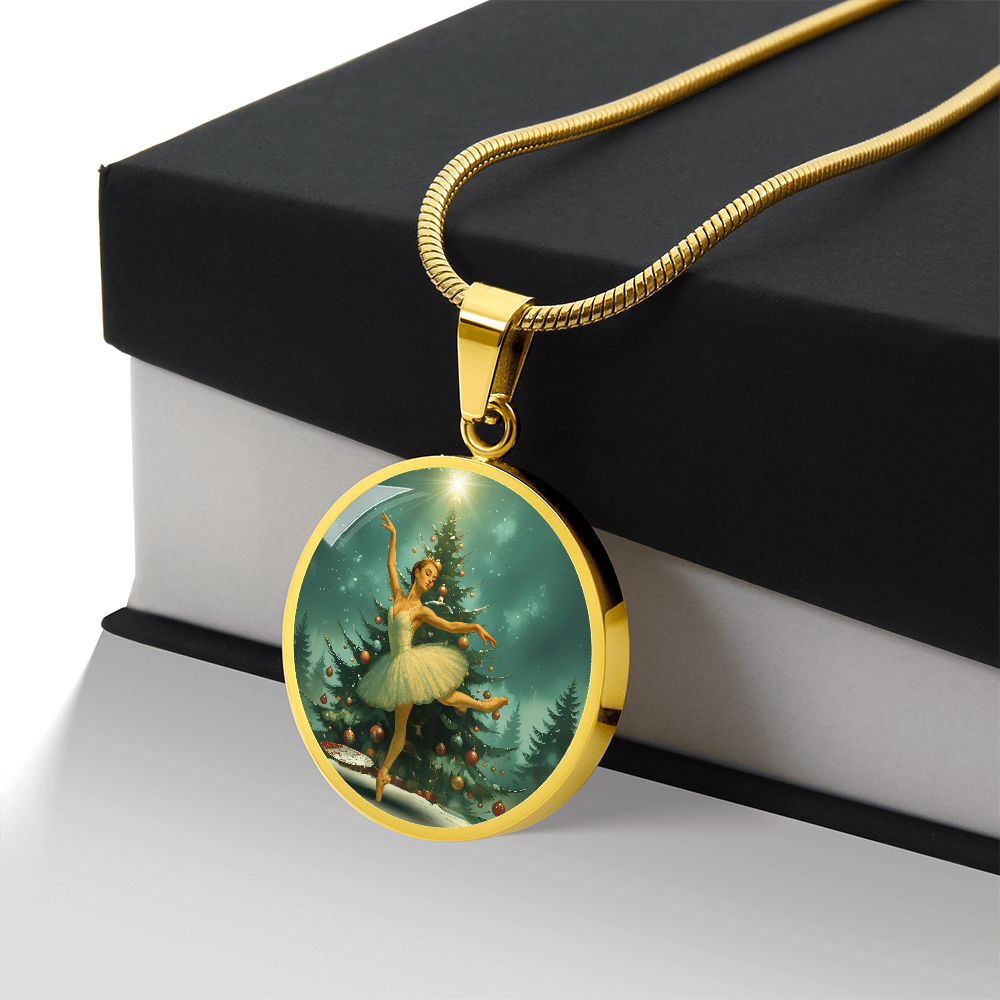 Gold finish Prima Ballerina Nutcracker Necklace - in box.