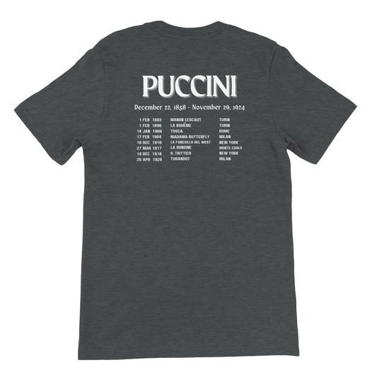 Puccini opera premiers t-shirt -  back detail